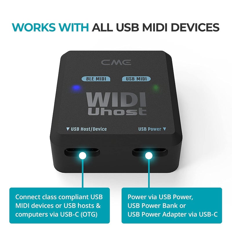 C M E WIDI Uhost OTG USB-B MIDI Cable Pack 1 - USB B OTG to USB-C (10cm) + USB A to USB-C Cables (10cm) - USB Cables for Connecting WIDI Uhost (Wireless MIDI) with USB MIDI Instruments and Computers - Image 5